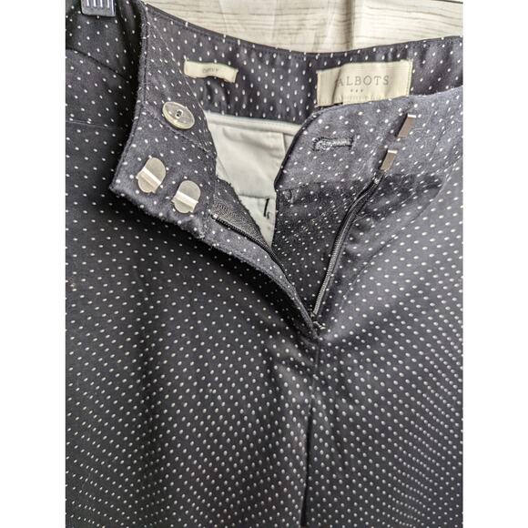 Talbots Black White Polka Dot Ankle Pants Size 10 Flat Front Pockets‎ 25" Inseam - Picture 6 of 9